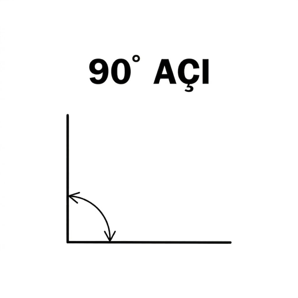 Burada 90° açı var → dik açı